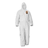 KleenGuard™ A35 Liquid And Particle Protection Coveralls, Zipper Front, Hooded, Elastic Wrists And Ankles, Large, White, 25-carton freeshipping - TVN Wholesale