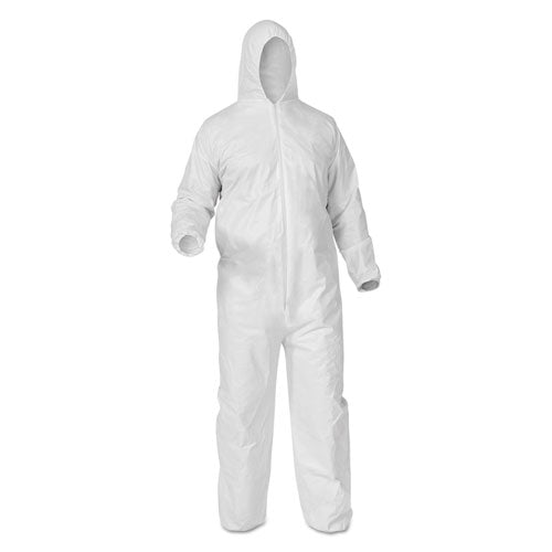 KleenGuard™ A35 Liquid And Particle Protection Coveralls, Zipper Front, Hooded, Elastic Wrists And Ankles, X-large, White, 25-carton freeshipping - TVN Wholesale