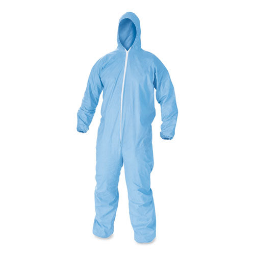 KleenGuard™ A65 Zipper Front Flame-resistant Hooded Coveralls, Elastic Wrist And Ankles, 2x-large, Blue, 25-carton freeshipping - TVN Wholesale