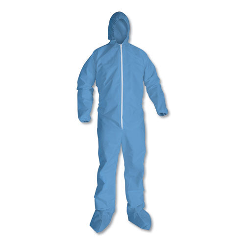 KleenGuard™ A65 Zipper Front Hood And Boot Flame-resistant Coveralls, Elastic Wrist And Ankles, 2x-large,blue,  25-carton freeshipping - TVN Wholesale