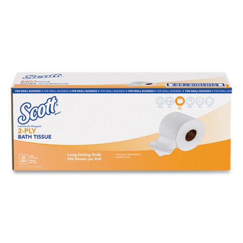 Scott® Essential Standard Roll Bathroom Tissue For Small Businesses, Septic Safe, 2-ply, White, 550 Sheets-roll, 20 Rolls-carton freeshipping - TVN Wholesale