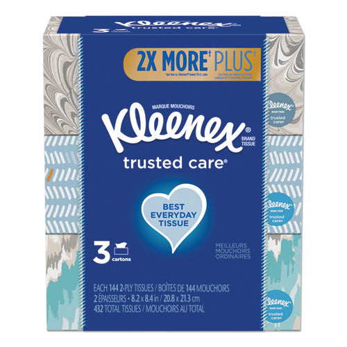 Kleenex® Trusted Care Facial Tissue, 2-ply, White, 144 Sheets-box, 3 Boxes-pack, 12 Packs-carton freeshipping - TVN Wholesale