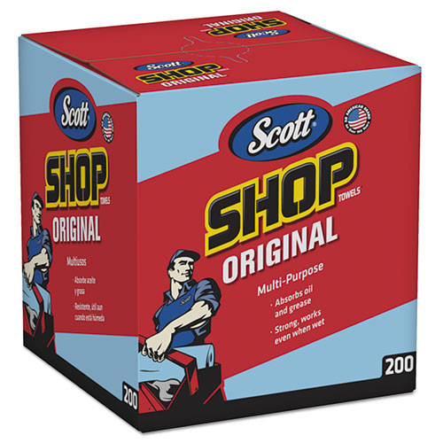 Scott® Shop Towels, Pop-up Box, Blue, 10 X 12, 200-box, 8 Boxes-carton freeshipping - TVN Wholesale