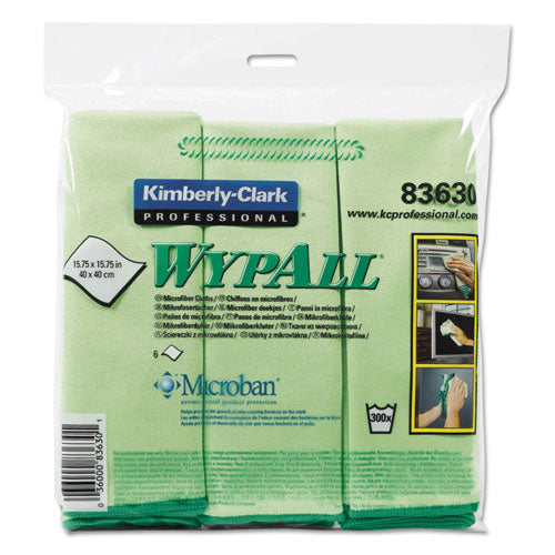 WypAll® Microfiber Cloths, Reusable, 15 3-4 X 15 3-4, Green, 6-pack freeshipping - TVN Wholesale