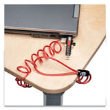 Kensington® Portable Combination Laptop Lock, 6ft Steel Cable, Red freeshipping - TVN Wholesale
