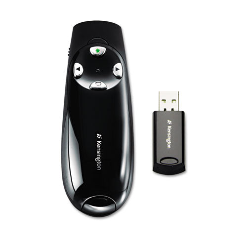 Kensington® Wireless Presenter Pro With Green Laser, Class 2, 150 Ft Range, Black freeshipping - TVN Wholesale