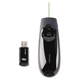 Presenter Expert Wireless Cursor Control With Green Laser And 2 Gb Memory, Class 2, 150 Ft Range, Black