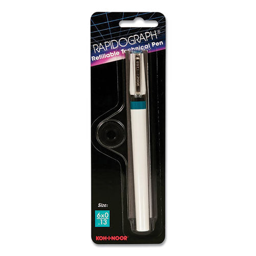Koh-I-Noor 3165 Series Rapidograph Technical Drawing Fountain Pen, 6x0 0.13 Mm, White-teal Barrel freeshipping - TVN Wholesale
