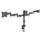 Kantek Articulating Triple Monitor Arms, For 13" To 27" Monitors, 360 Deg Rotation, 45 Deg Tilt, 180 Deg Pan, Black, Supports 18 Lb freeshipping - TVN Wholesale