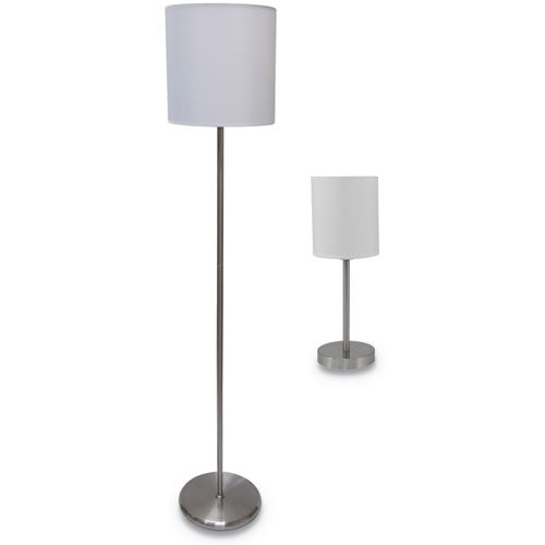 Ledu® Slim Line Lamp Set, Table 12 5-8" High And Floor 61.5" High, 12"; 6"w X 61.5"; 12.63"h, Silver freeshipping - TVN Wholesale