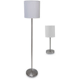 Ledu® Slim Line Lamp Set, Table 12 5-8" High And Floor 61.5" High, 12"; 6"w X 61.5"; 12.63"h, Silver freeshipping - TVN Wholesale