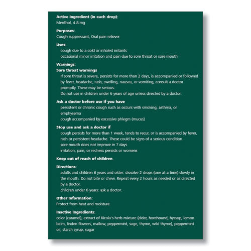 Ricola® Cough Drops, Natural Herb, 21 Drops-bag freeshipping - TVN Wholesale