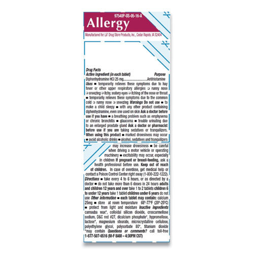 Lil' Drugstore® Allergy Relief Tablets, Refill Pack, Two Tablets-packet, 50 Packets-box freeshipping - TVN Wholesale