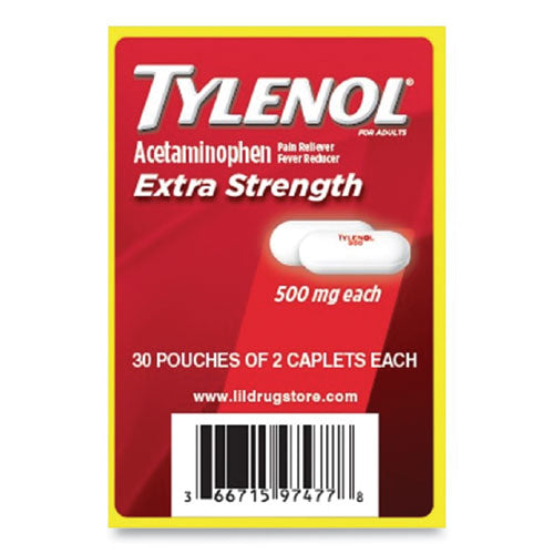 Tylenol® Acetaminophen, 500mg, Extra Strength Caplets, Refill, 2 -packet, 30 Packs-box freeshipping - TVN Wholesale