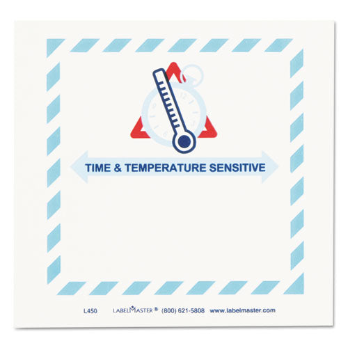 LabelMaster® Shipping And Handling Self-adhesive Labels, Time And Temperature Sensitive, 5.5 X 5, Blue-gray-red-white, 500-roll freeshipping - TVN Wholesale