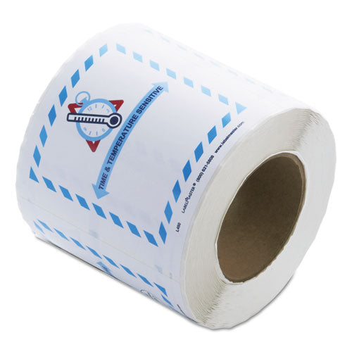 LabelMaster® Shipping And Handling Self-adhesive Labels, Time And Temperature Sensitive, 5.5 X 5, Blue-gray-red-white, 500-roll freeshipping - TVN Wholesale