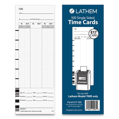 Lathem® Time Time Clock Cards For Lathem Time 700e, One Side, 3.5 X 9, 100-pack freeshipping - TVN Wholesale