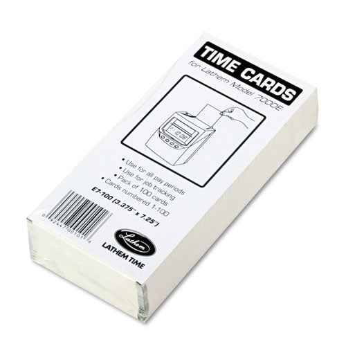 Lathem® Time Time Clock Cards For Lathem Time 7000e, Two Sides, 3.5 X 7.25, 100-pack freeshipping - TVN Wholesale