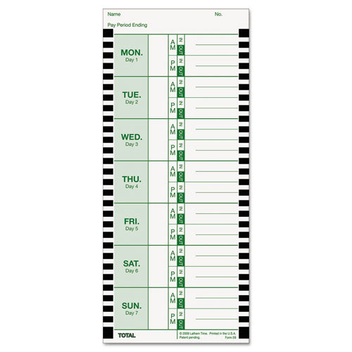 Lathem® Time Time Clock Cards For Lathem Time 800p, One Side, 4 X 9, 100-pack freeshipping - TVN Wholesale
