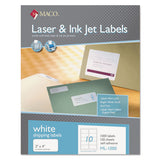MACO® Cover-all Opaque Laser-inkjet Shipping Labels, Inkjet-laser Printers, 2 X 4, White, 10 Labels-sheet, 100 Sheets-box freeshipping - TVN Wholesale
