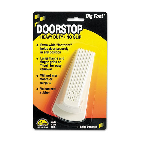 Master Caster® Big Foot Doorstop, No Slip Rubber Wedge, 2.25w X 4.75d X 1.25h, Beige freeshipping - TVN Wholesale