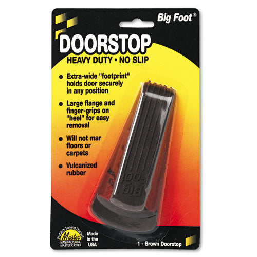 Master Caster® Big Foot Doorstop, No Slip Rubber Wedge, 2.25w X 4.75d X 1.25h, Brown freeshipping - TVN Wholesale