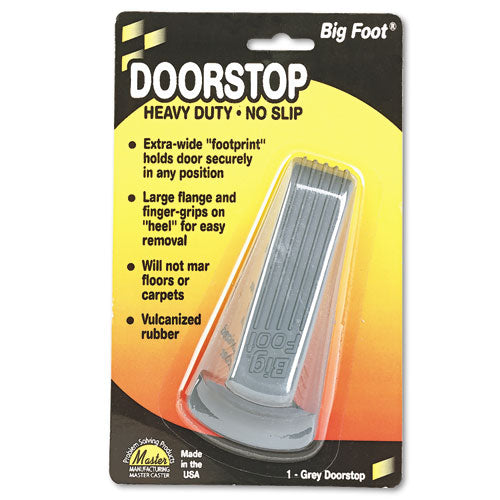 Master Caster® Big Foot Doorstop, No Slip Rubber Wedge, 2.25w X 4.75d X 1.25h, Gray freeshipping - TVN Wholesale