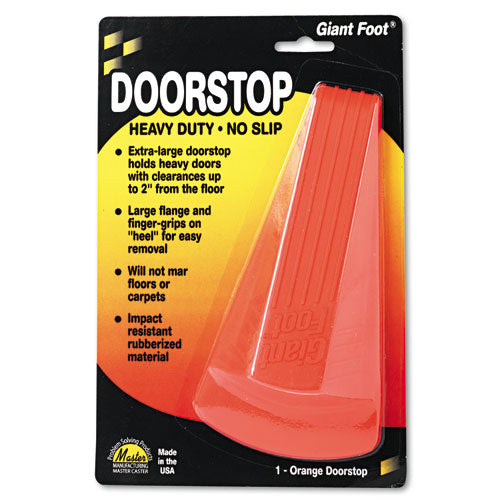 Master Caster® Giant Foot Doorstop, No-slip Rubber Wedge, 3.5w X 6.75d X 2h, Safety Orange freeshipping - TVN Wholesale