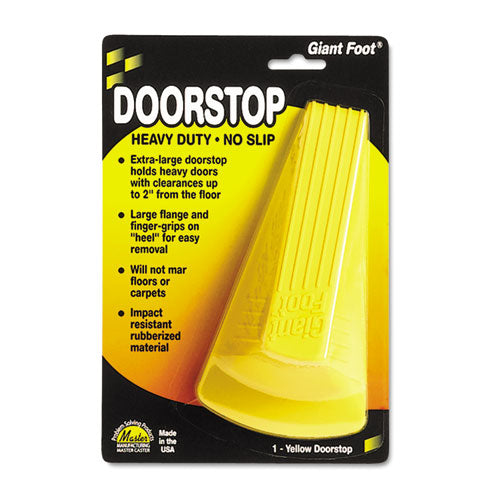 Master Caster® Giant Foot Doorstop, No-slip Rubber Wedge, 3.5w X 6.75d X 2h, Safety Yellow freeshipping - TVN Wholesale