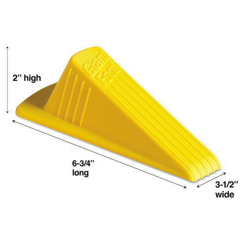 Master Caster® Giant Foot Doorstop, No-slip Rubber Wedge, 3.5w X 6.75d X 2h, Safety Yellow freeshipping - TVN Wholesale
