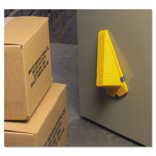 Master Caster® Giant Foot Magnetic Doorstop, No-slip Rubber Wedge, 3.5w X 6.75d X 2h, Yellow freeshipping - TVN Wholesale