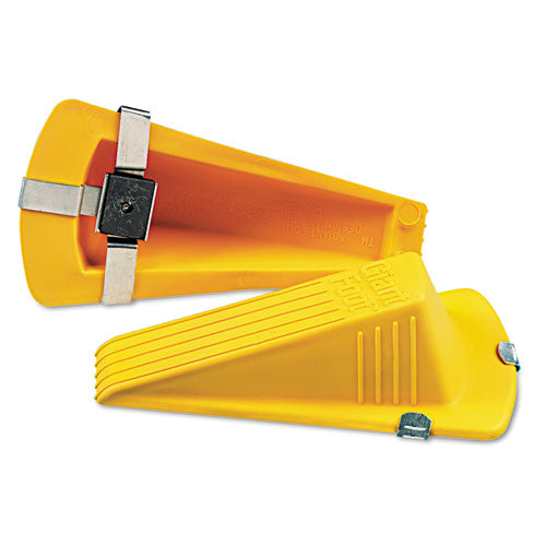Master Caster® Giant Foot Magnetic Doorstop, No-slip Rubber Wedge, 3.5w X 6.75d X 2h, Yellow freeshipping - TVN Wholesale