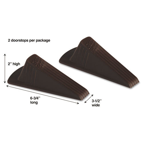 Master Caster® Giant Foot Doorstop, No-slip Rubber Wedge, 3.5w X 6.75d X 2h, Brown, 2-pack freeshipping - TVN Wholesale