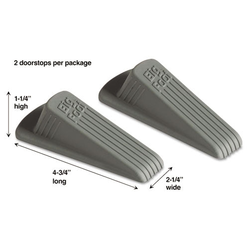 Master Caster® Big Foot Doorstop, No Slip Rubber Wedge, 2.25w X 4.75d X 1.25h, Gray, 2-pack freeshipping - TVN Wholesale