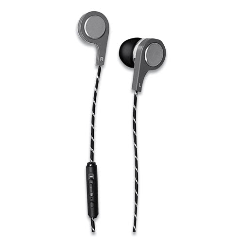 Maxell® Bass 13 Metallic Earbuds With Microphone, 4 Ft Cord, Silver freeshipping - TVN Wholesale
