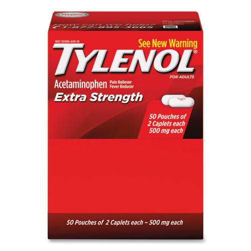 Tylenol® Extra Strength Caplets, Two-pack, 50 Packs-box freeshipping - TVN Wholesale