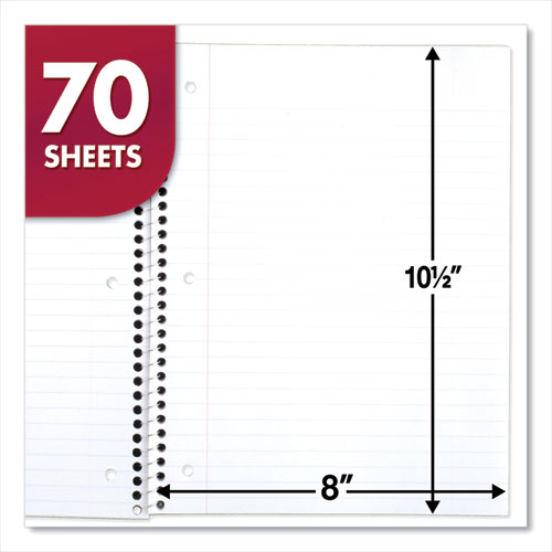 Mead® Spiral Notebook, 3-hole Punched, 1 Subject, Wide-legal Rule, Randomly Assorted Covers, 10.5 X 7.5, 70 Sheets freeshipping - TVN Wholesale