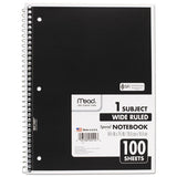 Mead® Spiral Notebook, 3-hole Punched, 1 Subject, Wide-legal Rule, Randomly Assorted Covers, 10.5 X 7.5, 100 Sheets freeshipping - TVN Wholesale