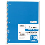 Mead® Spiral Notebook, 3-hole Punched, 1 Subject, Wide-legal Rule, Randomly Assorted Covers, 10.5 X 7.5, 100 Sheets freeshipping - TVN Wholesale