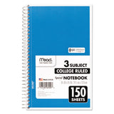 Mead® Spiral Notebook, 3 Subject, Medium-college Rule, Randomly Assorted Covers, 9.5 X 5.5, 150 Sheets freeshipping - TVN Wholesale