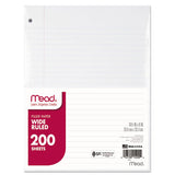 Mead® Filler Paper, 3-hole, 8 X 10.5, Wide-legal Rule, 200-pack freeshipping - TVN Wholesale