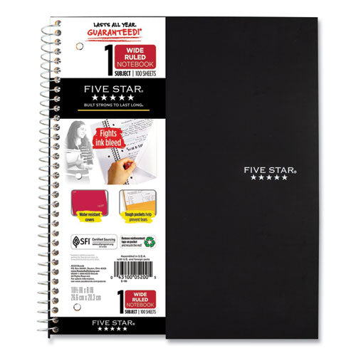 Five Star® Wirebound Notebook, 1 Subject, Wide-legal Rule, Randomly Assorted Covers, 10.5 X 8, 100 Sheets freeshipping - TVN Wholesale