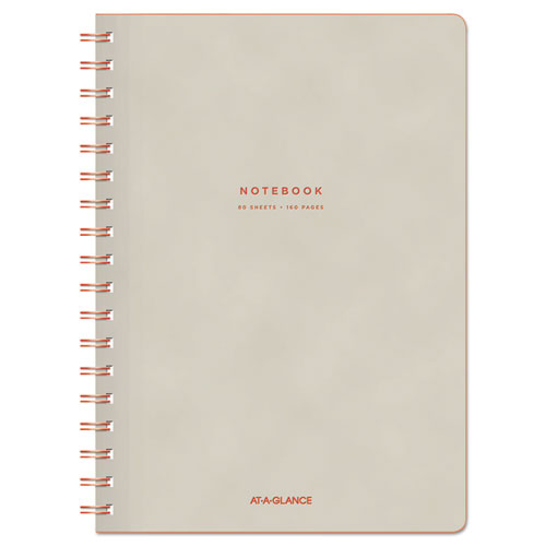 AT-A-GLANCE® Collection Twinwire Notebook, 1 Subject, Wide-legal Rule, Tan-navy Blue Cover, 11 X 8.75, 80 Sheets freeshipping - TVN Wholesale