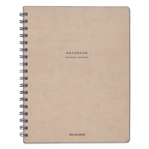 AT-A-GLANCE® Collection Twinwire Notebook, 1 Subject, Wide-legal Rule, Tan-navy Blue Cover, 11 X 8.75, 80 Sheets freeshipping - TVN Wholesale
