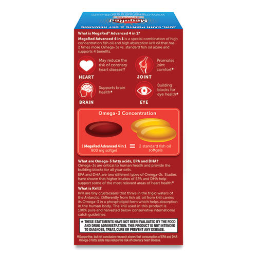 MegaRed® Advanced 4-in-1 Omega-3 Softgel, 900 Mg, 40 Count freeshipping - TVN Wholesale