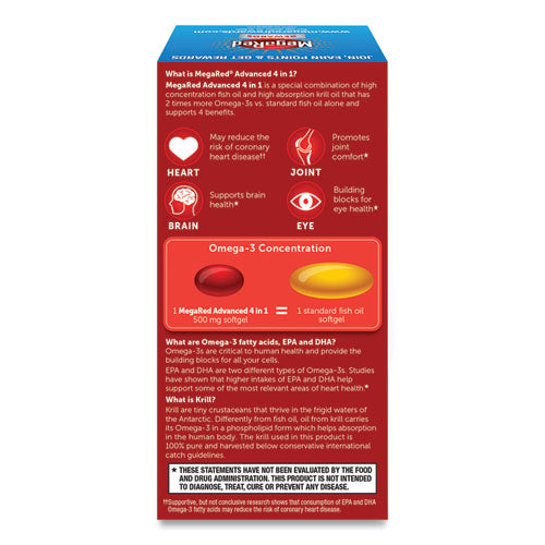 MegaRed® Advanced 4-in-1 Omega-3 Softgel, 500 Mg, 40 Count freeshipping - TVN Wholesale