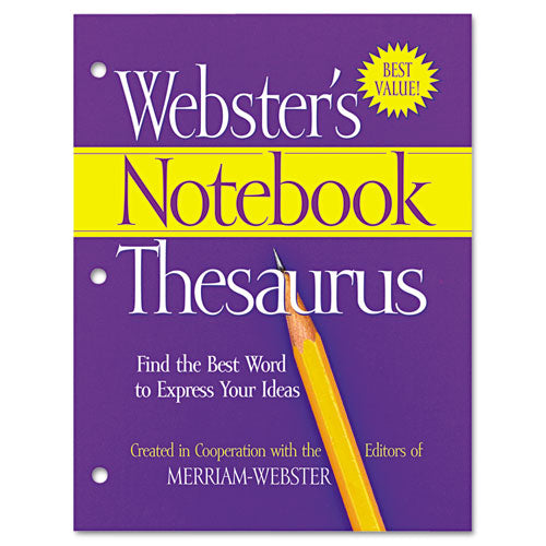 Merriam Webster® Notebook Thesaurus, Three-hole Punched, Paperback, 80 Pages freeshipping - TVN Wholesale