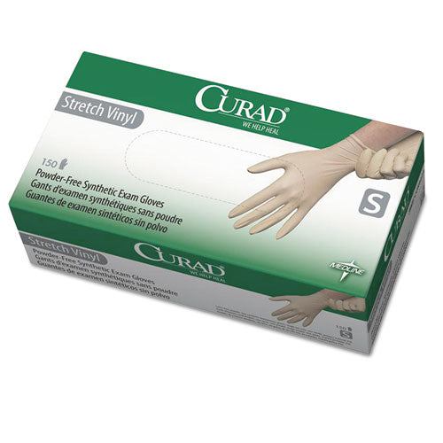 Curad® Stretch Vinyl Exam Gloves, Powder-free, Small, 150-box freeshipping - TVN Wholesale