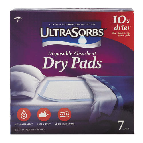 Medline Ultrasorbs Disposable Dry Pads, 23" X 35", Blue, 7-box freeshipping - TVN Wholesale