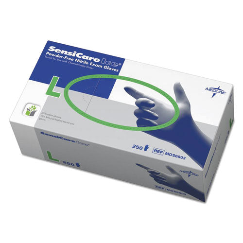 Medline Sensicare Ice Nitrile Exam Gloves, Powder-free, Large, Blue, 250-box freeshipping - TVN Wholesale